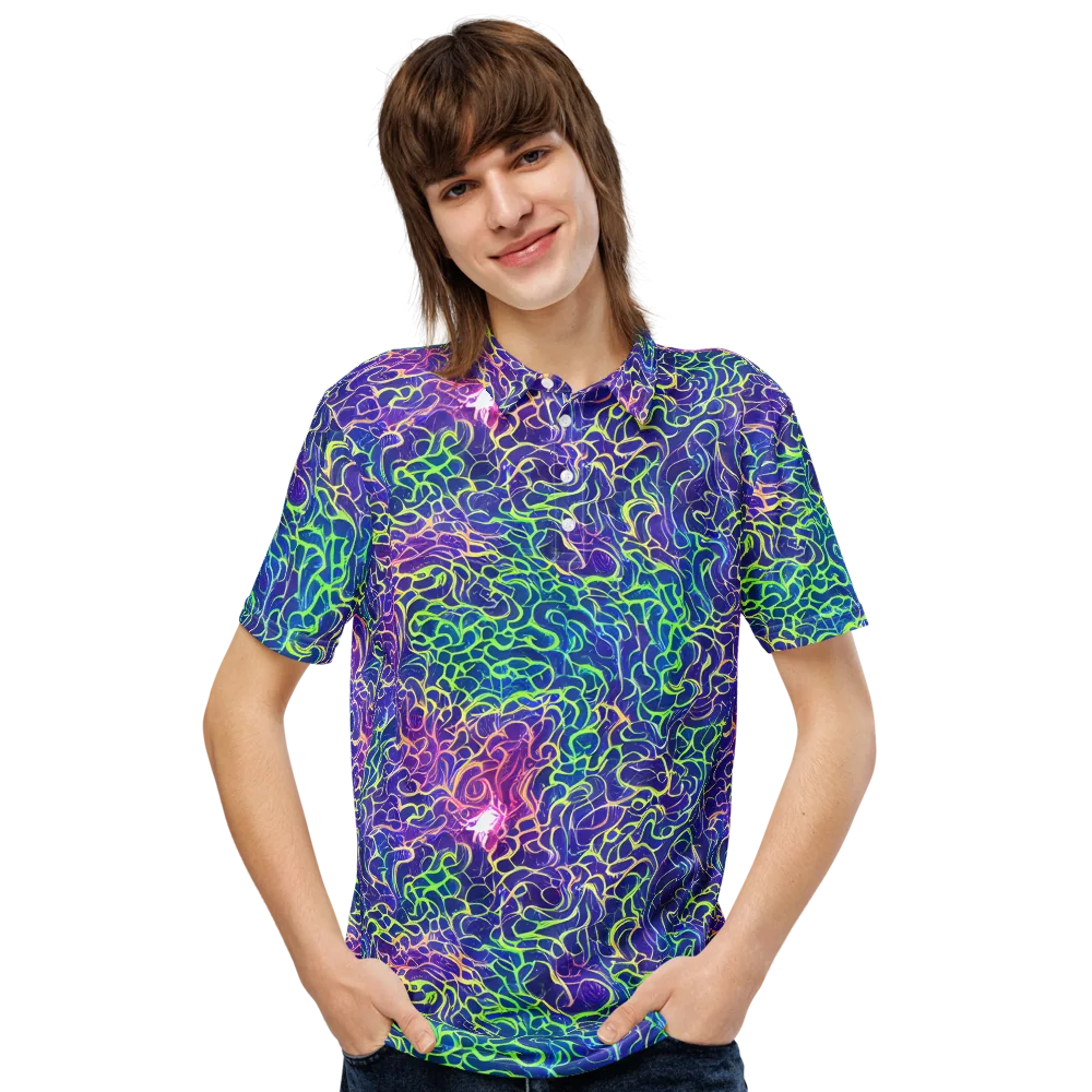 Prismatic Maze on Men's Slim Fit Polo Shirt — Front