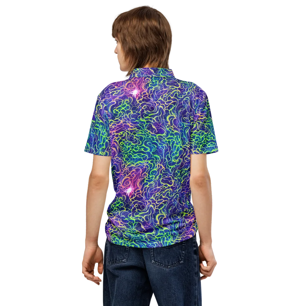 Prismatic Maze on Men's Slim Fit Polo Shirt — Back