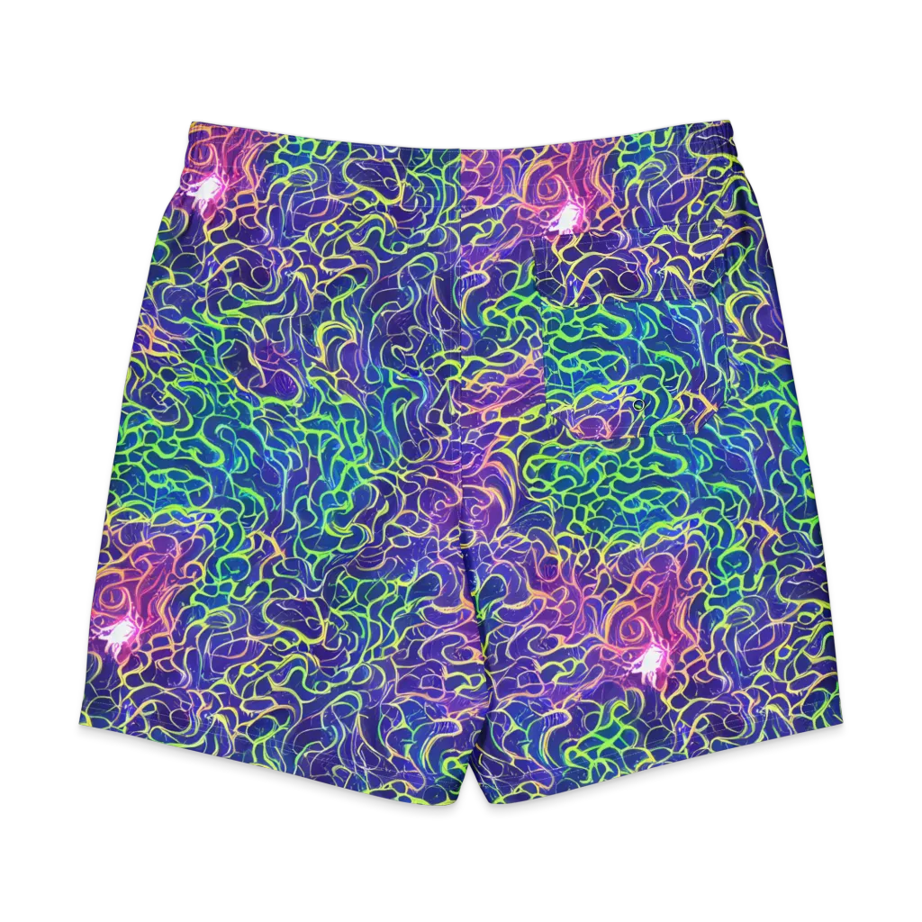 Prismatic Maze on Men's Board Shorts — Back