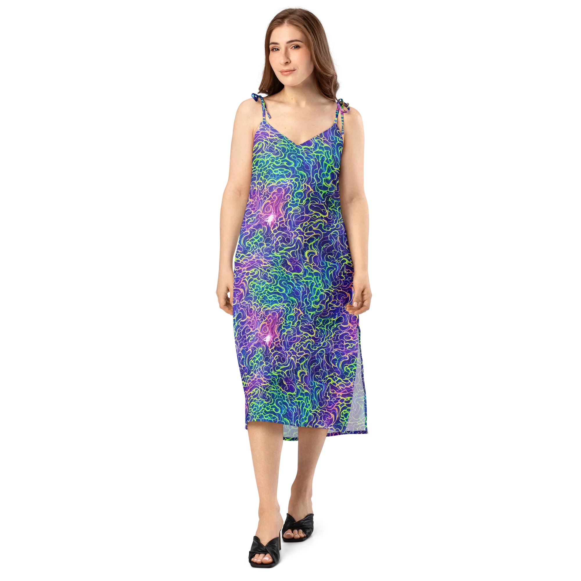 Prismatic Maze on Slip Dress — Front