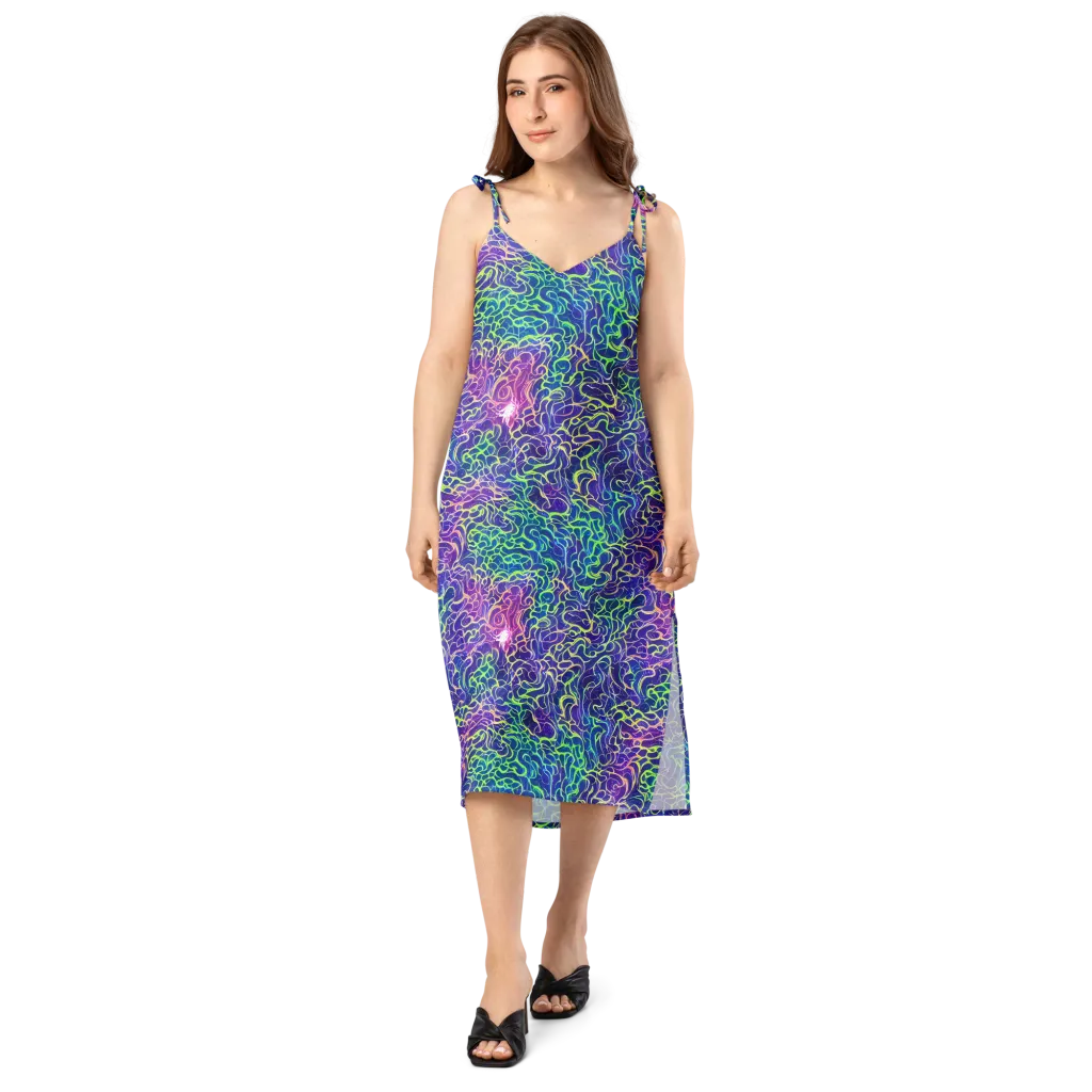 Prismatic Maze on Slip Dress — Front