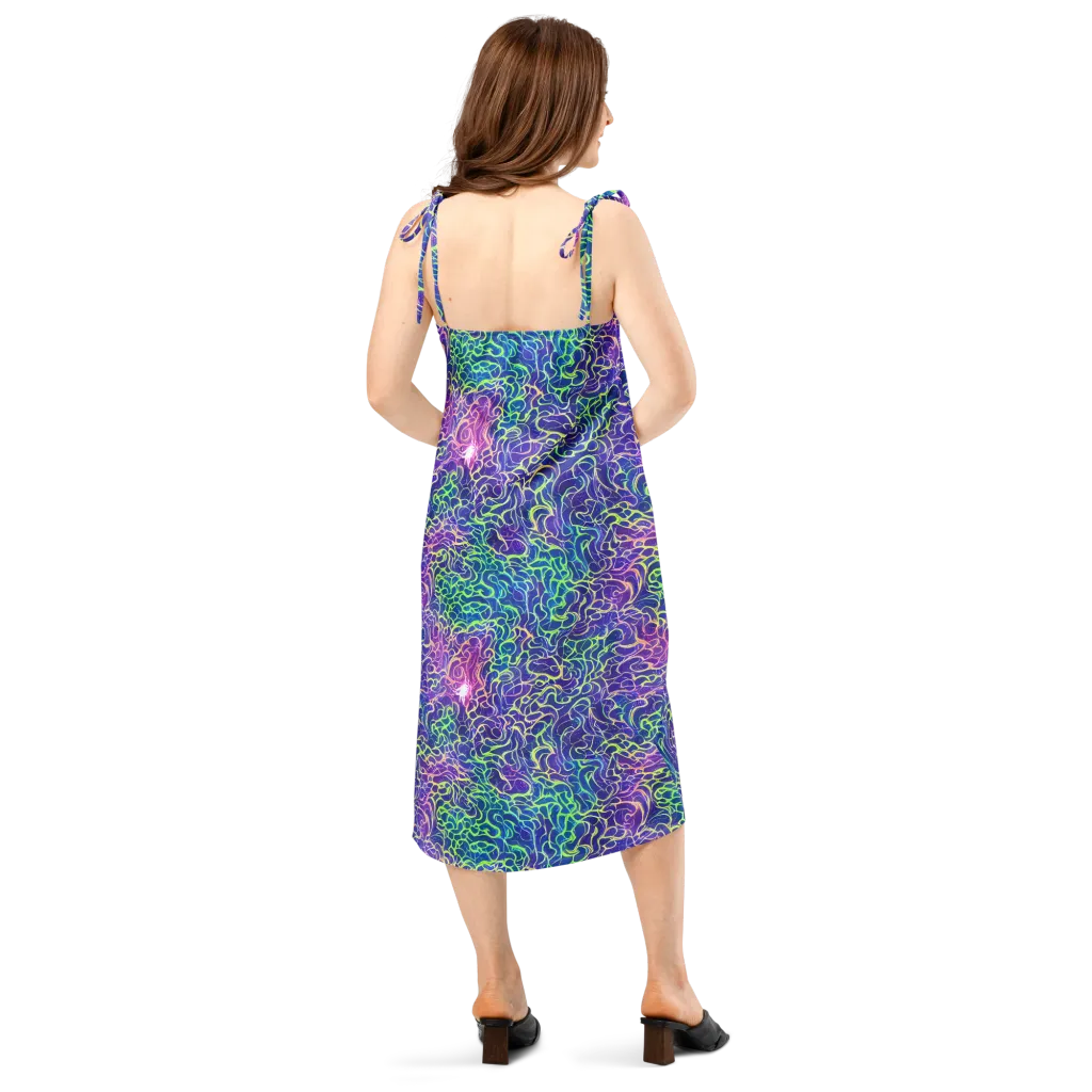 Prismatic Maze on Slip Dress — Back