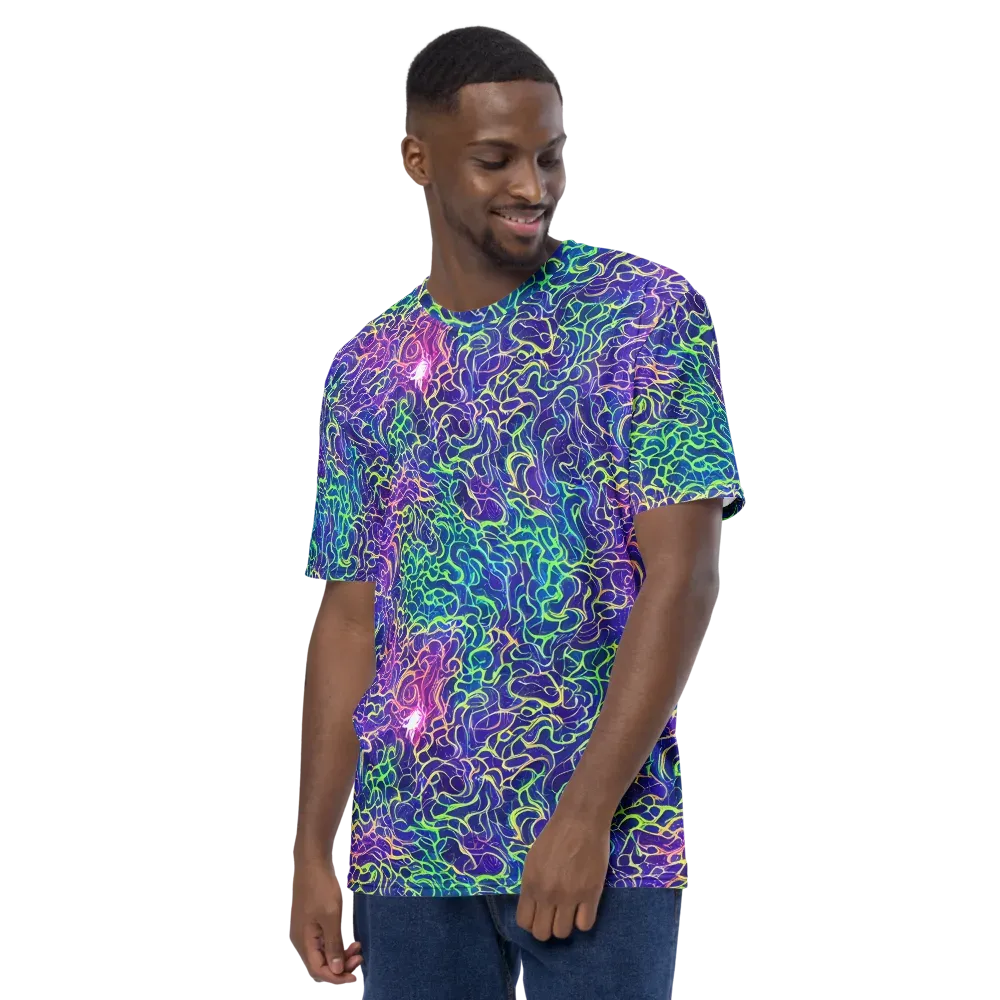 Prismatic Maze on Men's Crew Neck T-Shirt — Left