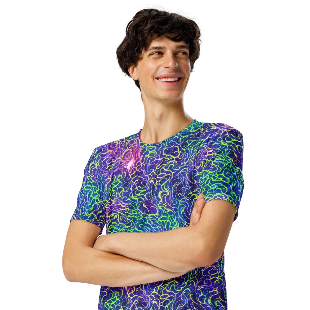 Prismatic Maze on Men's Crew Neck T-Shirt — Left Front