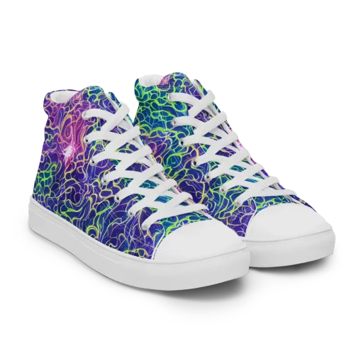Prismatic Maze on a Men's High Top Canvas Shoes