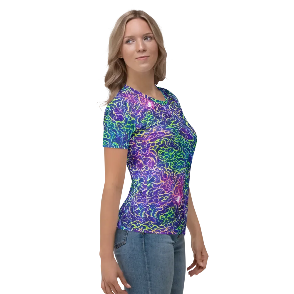 Prismatic Maze on Women's Crew Neck T-Shirt — Right