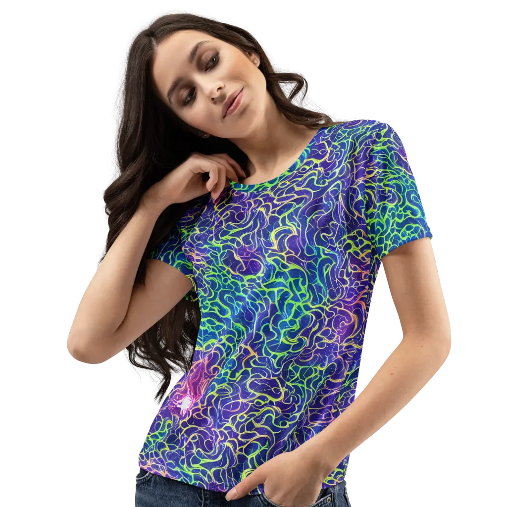 Prismatic Maze on Women's Crew Neck T-Shirt — Left Front