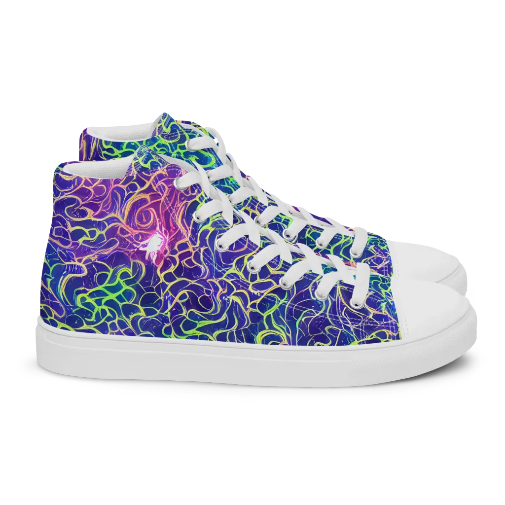 Prismatic Maze on Women's High Top Canvas Shoes — Right