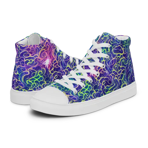 Prismatic Maze on a Women's High Top Canvas Shoes