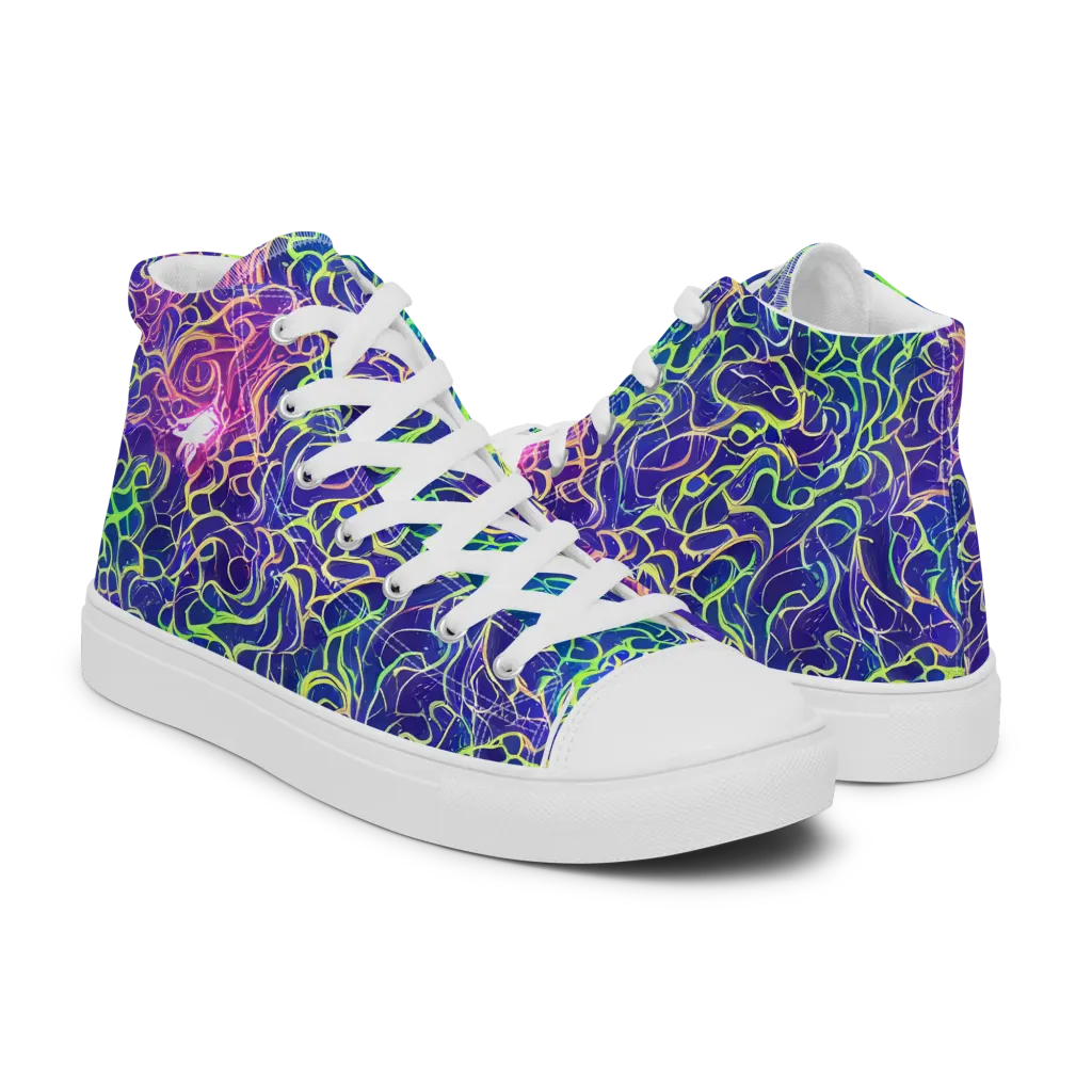 Prismatic Maze on Women's High Top Canvas Shoes — Right