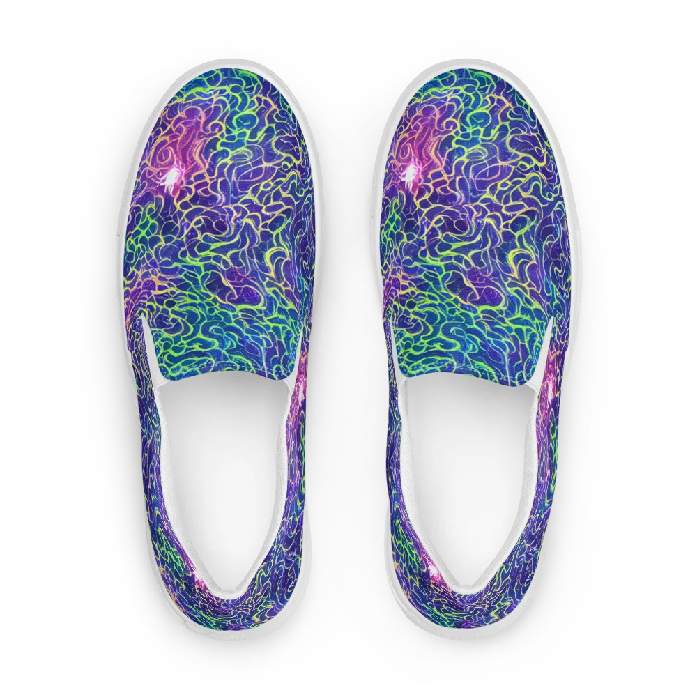 Prismatic Maze on Men's Slip-On Canvas Shoes — Front