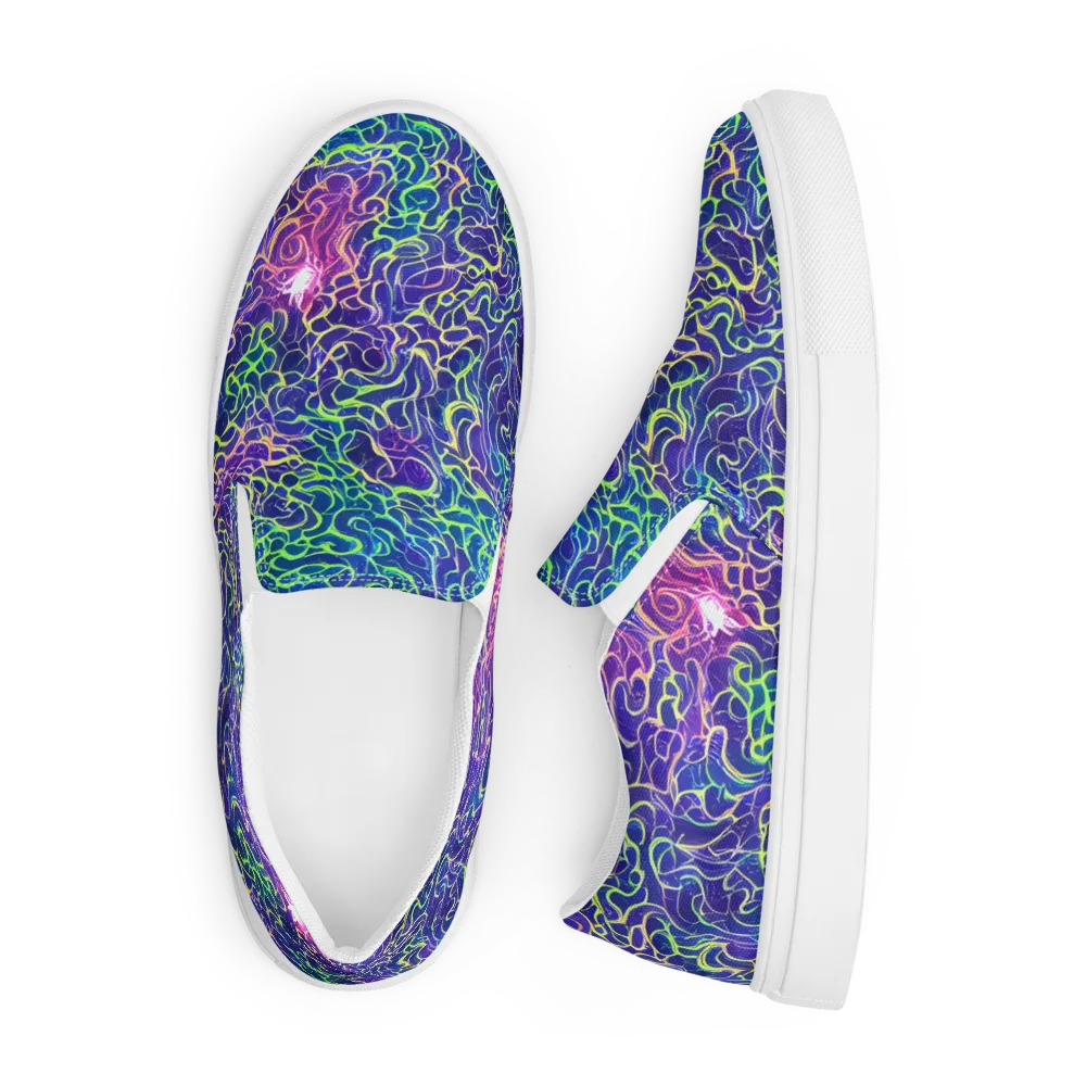 Prismatic Maze on Men's Slip-On Canvas Shoes — Front