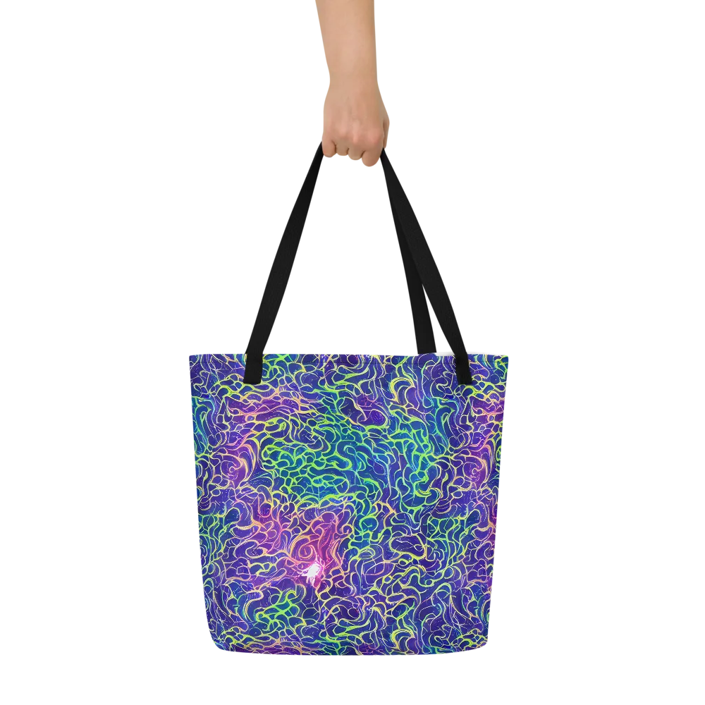 Prismatic Maze on Large Tote Bag W/ Pocket — Front