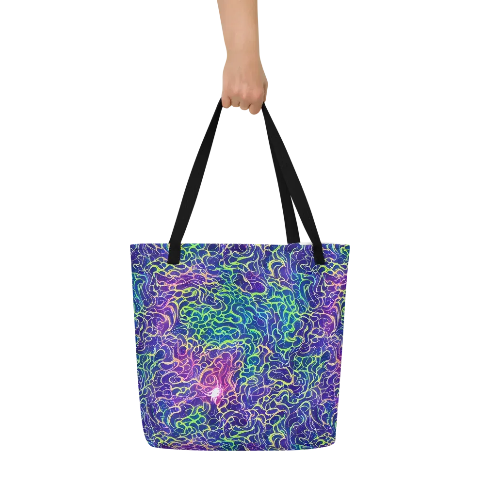 Prismatic Maze on Large Tote Bag W/ Pocket — Front