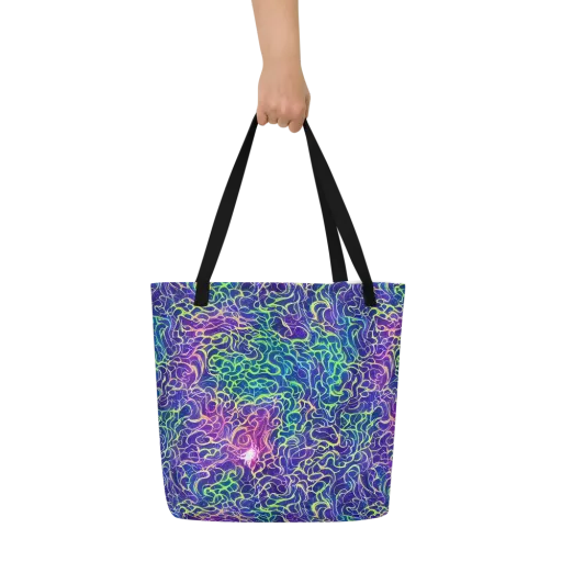 Prismatic Maze on a Large Tote Bag W/ Pocket