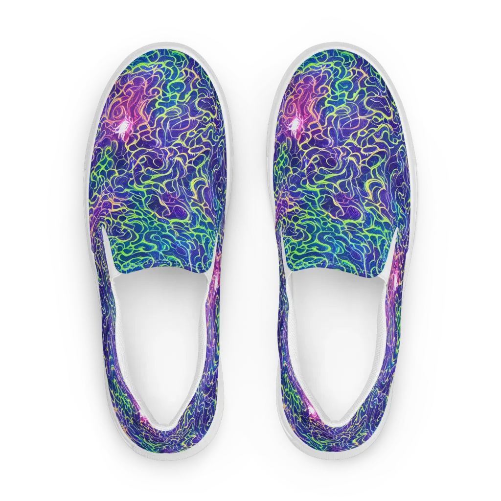 Prismatic Maze on Women's Slip-On Canvas Shoes — Front