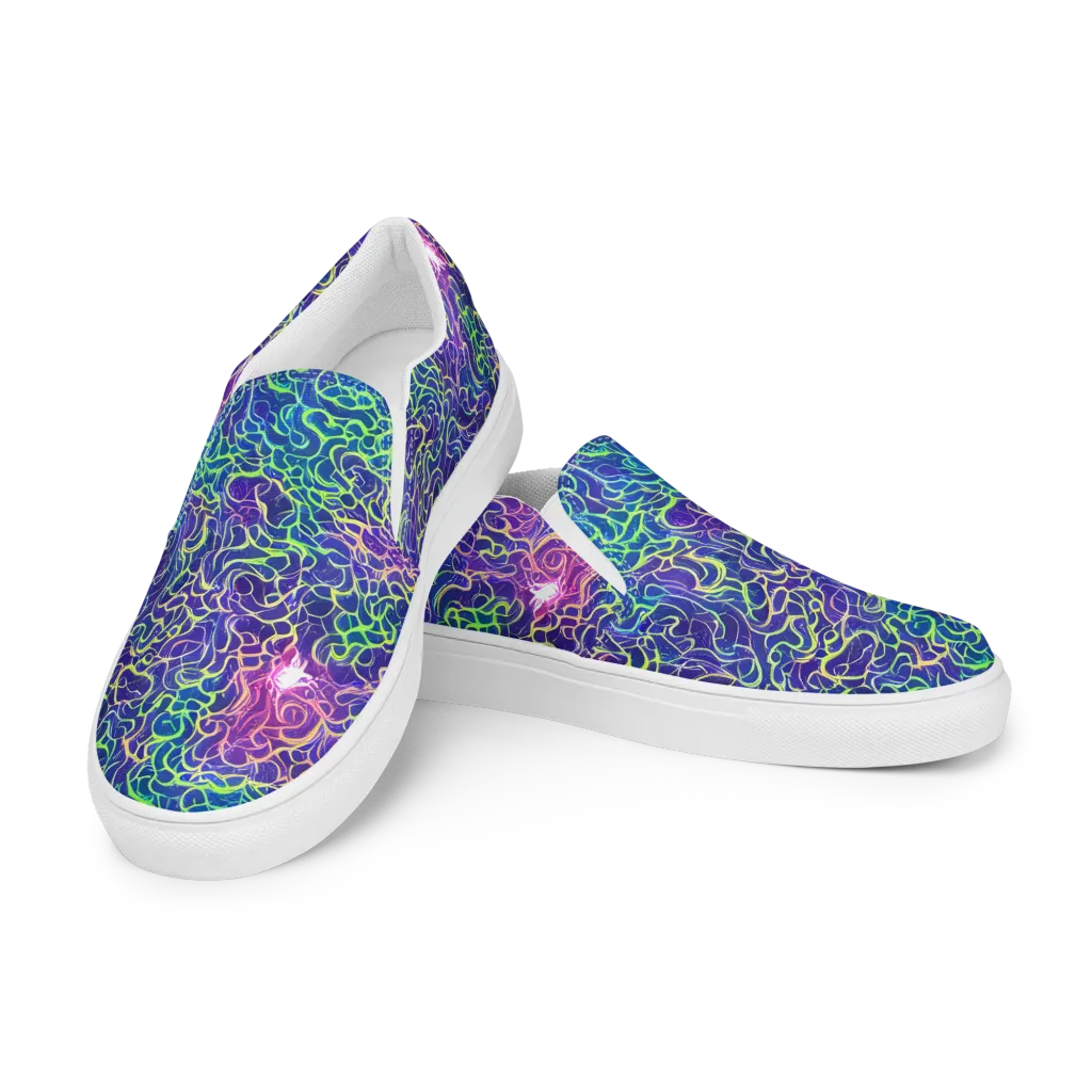 Prismatic Maze on Women's Slip-On Canvas Shoes — Left Front