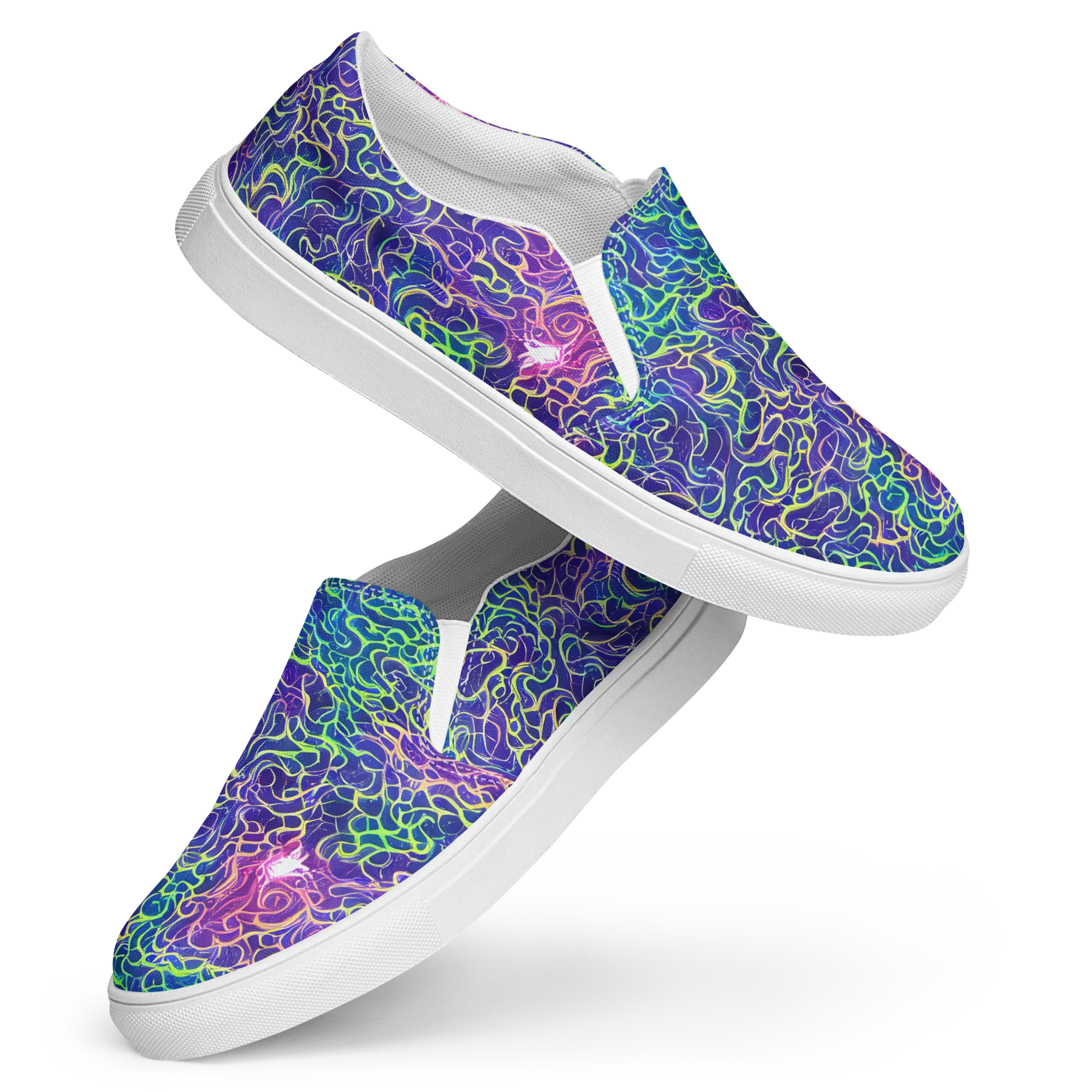 Prismatic Maze on Women's Slip-On Canvas Shoes — Front