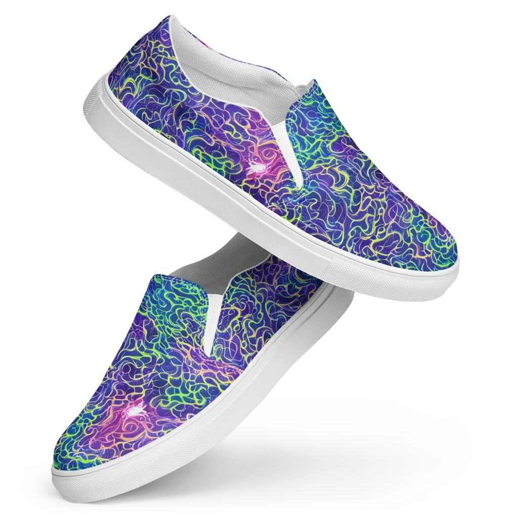 Prismatic Maze on Women's Slip-On Canvas Shoes — Front