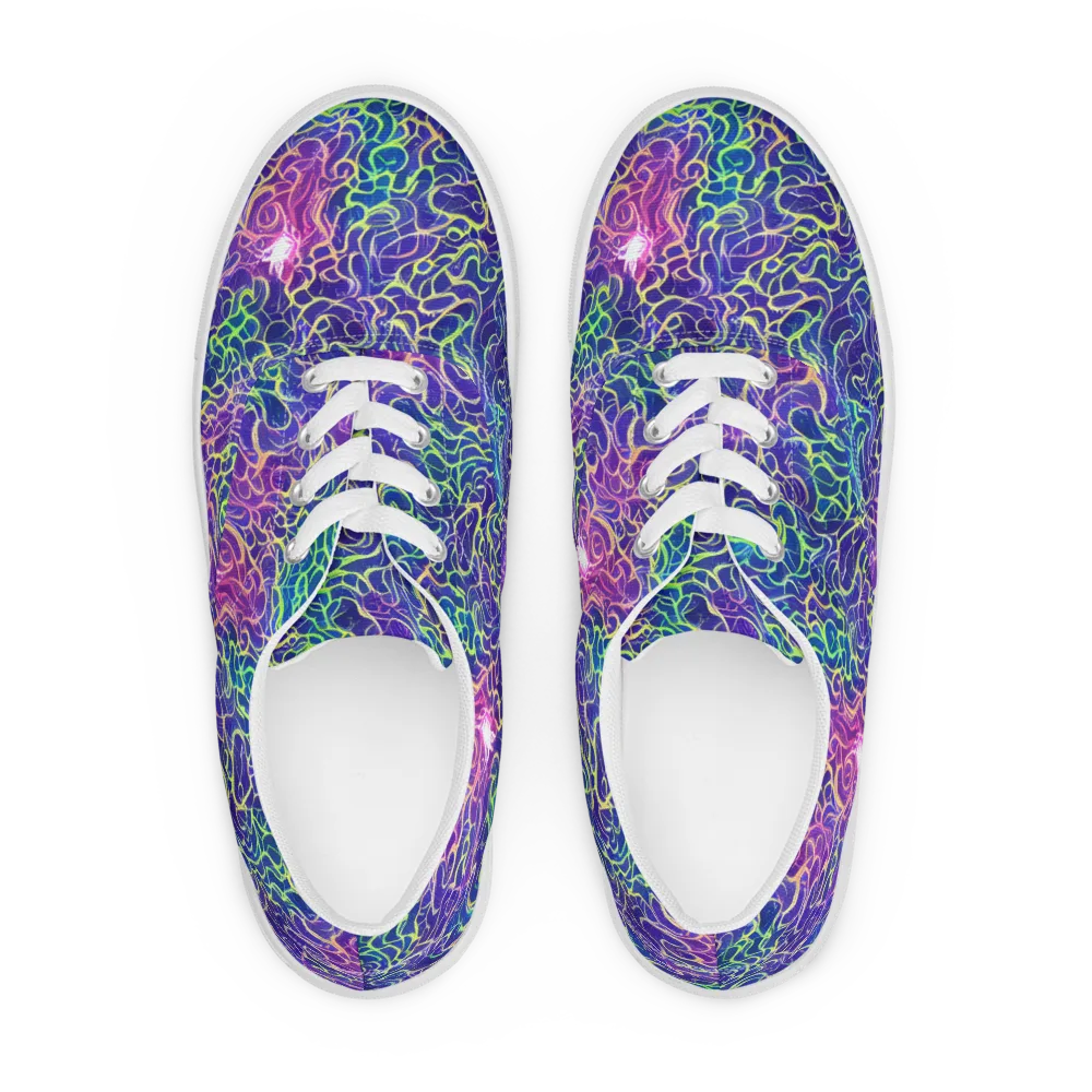 Prismatic Maze on Men's Lace-Up Canvas Shoes — Front