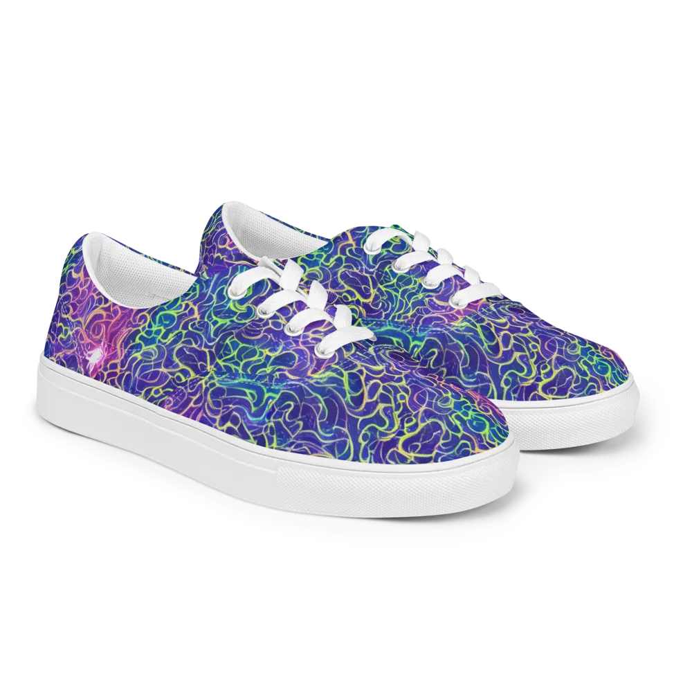 Prismatic Maze on Men's Lace-Up Canvas Shoes — Right Front