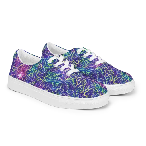 Prismatic Maze on a Men's Lace-Up Canvas Shoes