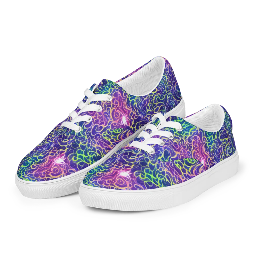Prismatic Maze on Men's Lace-Up Canvas Shoes — Left Front