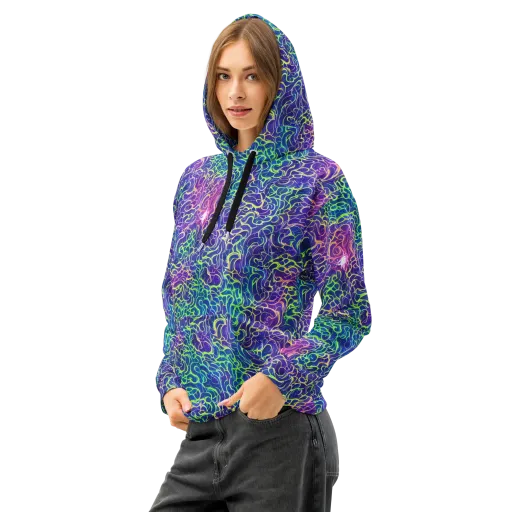 Prismatic Maze on a Cotton Hoodie