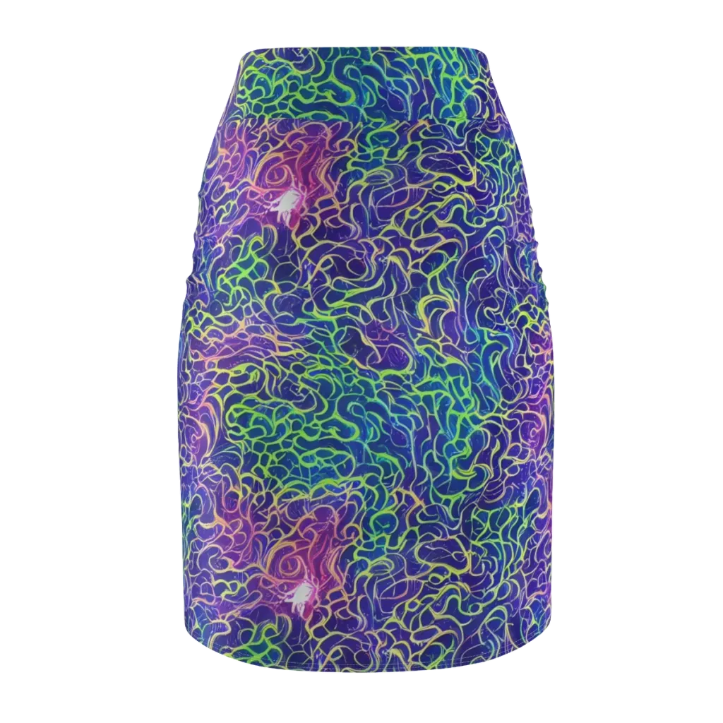 Prismatic Maze on Pencil Skirt — Back
