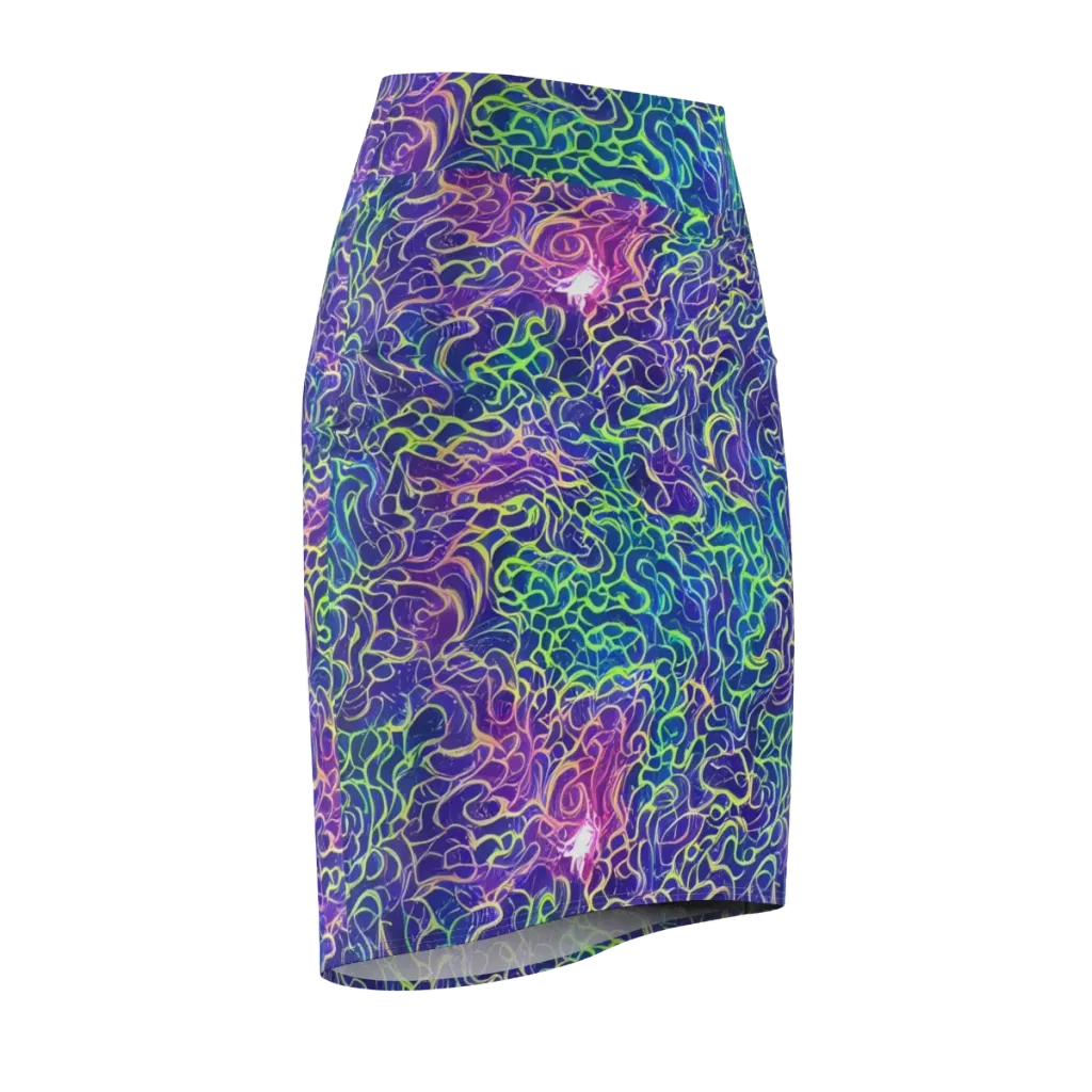 Prismatic Maze on Pencil Skirt — Front Side