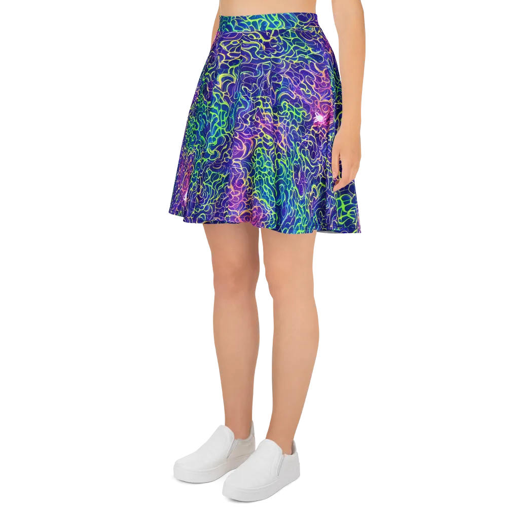 Prismatic Maze on Skater Skirt — Left