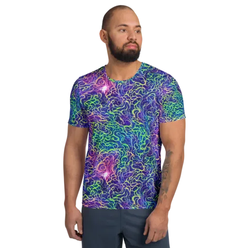 Prismatic Maze on a Men's Athletic T-Shirt