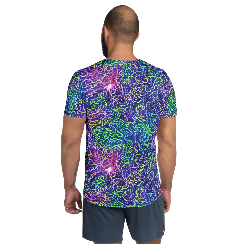 Prismatic Maze on Men's Athletic T-Shirt — Back
