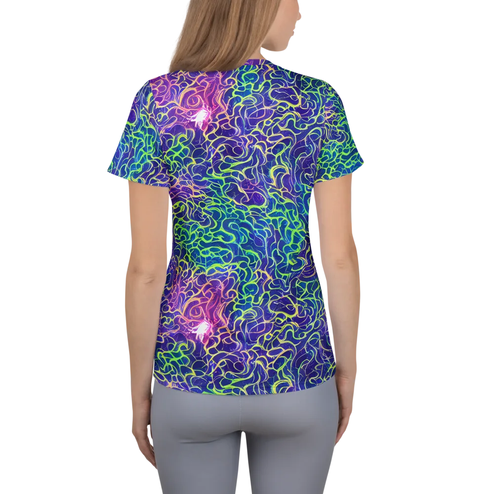 Prismatic Maze on Women's Athletic T-Shirt — Back