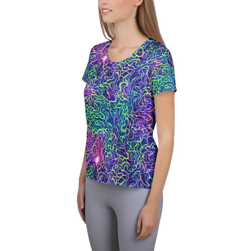Prismatic Maze on Women's Athletic T-Shirt — Left