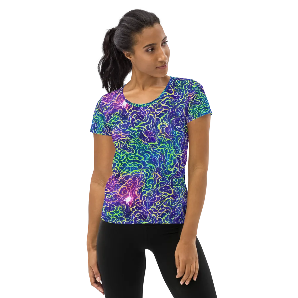 Prismatic Maze on Women's Athletic T-Shirt — Front