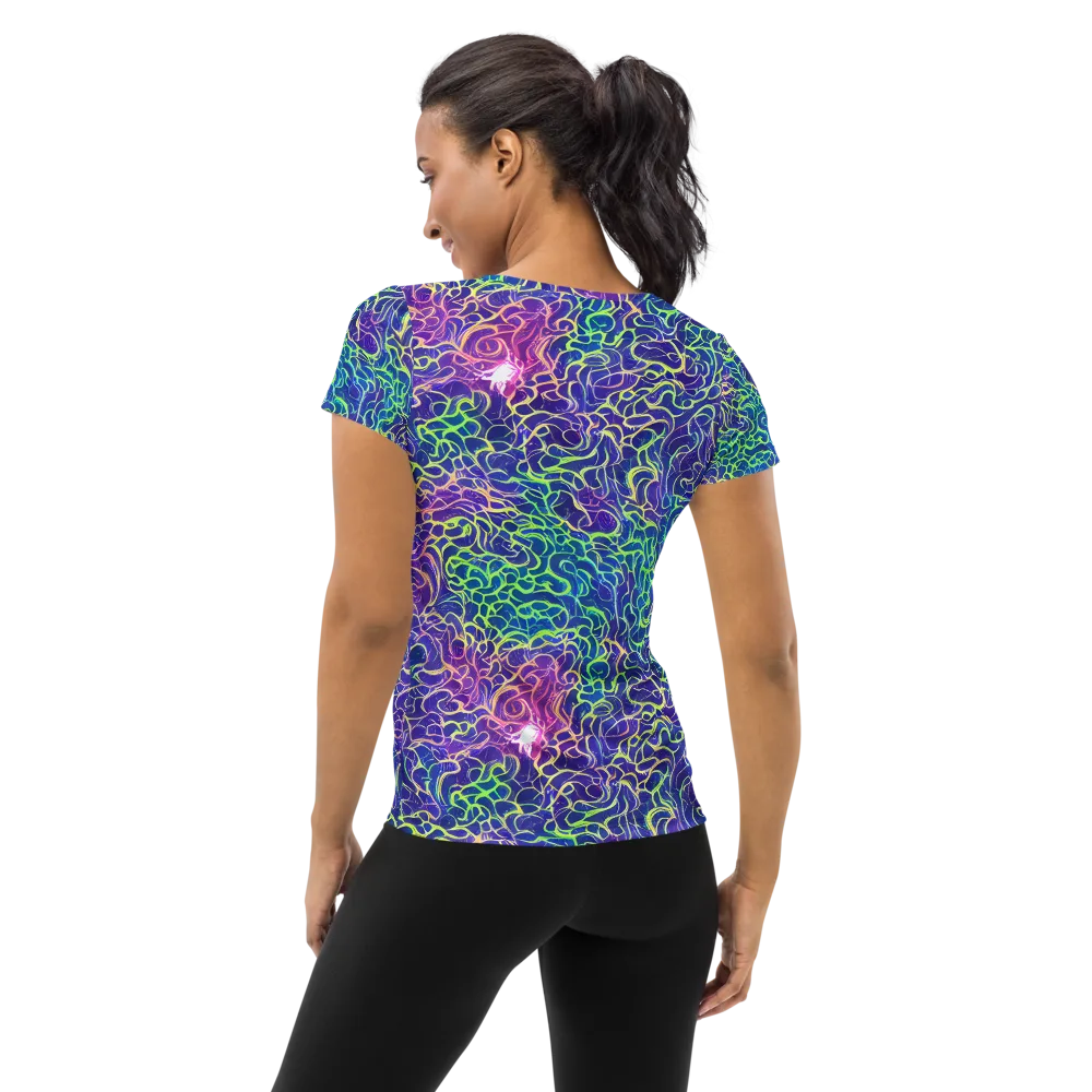 Prismatic Maze on Women's Athletic T-Shirt — Back