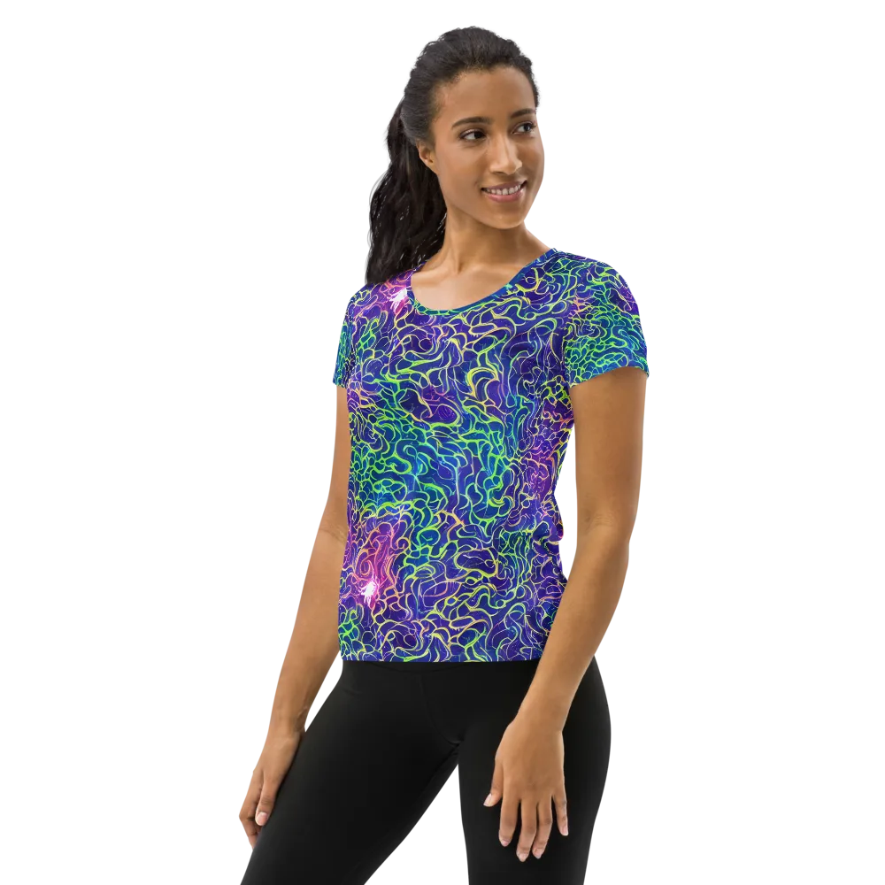 Prismatic Maze on Women's Athletic T-Shirt — Left