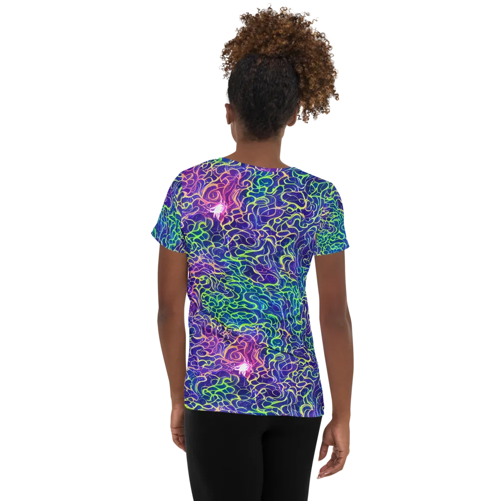 Prismatic Maze on Women's Athletic T-Shirt — Back