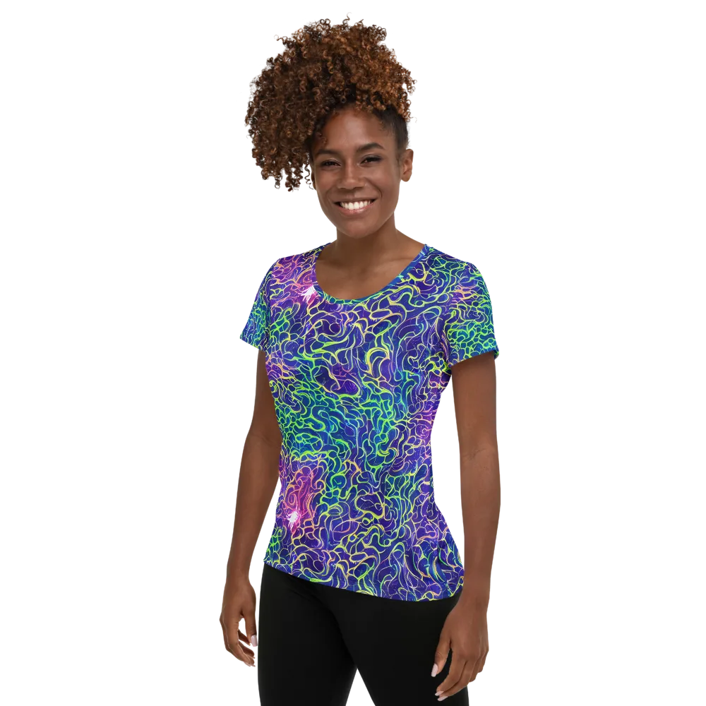 Prismatic Maze on Women's Athletic T-Shirt — Left