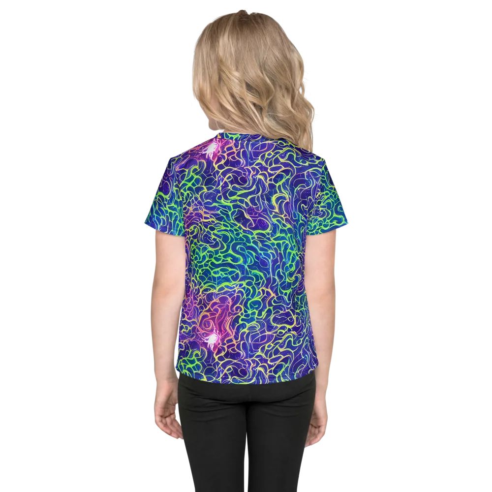 Prismatic Maze on Kids Crew Neck T-Shirt — Back