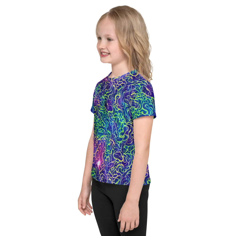 Prismatic Maze on Kids Crew Neck T-Shirt — Left