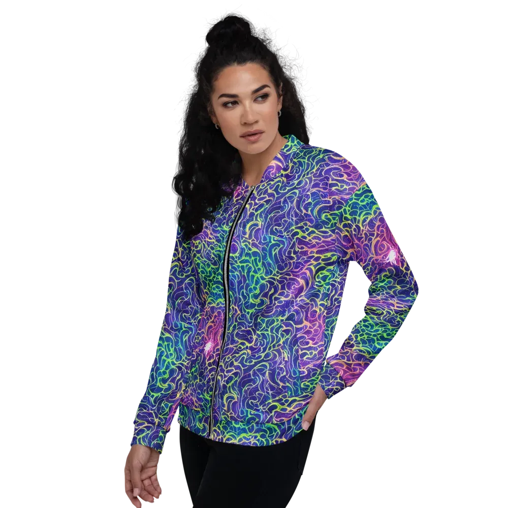Prismatic Maze on Bomber Jacket — Left