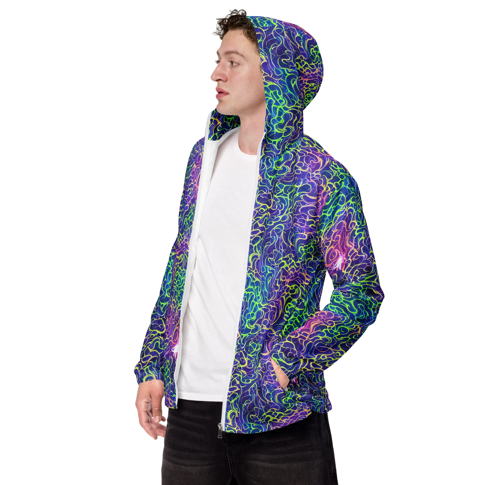 Prismatic Maze on Men's Windbreaker — Left Front