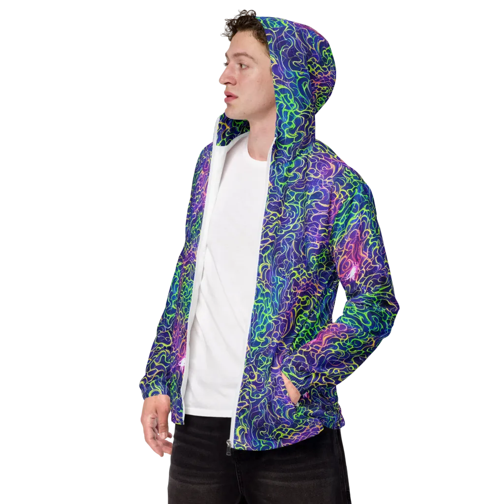 Prismatic Maze on Men's Windbreaker — Left Front