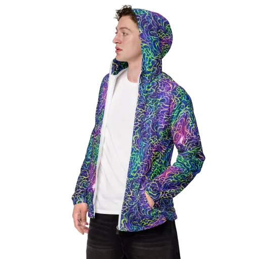 Prismatic Maze on a Men's Windbreaker