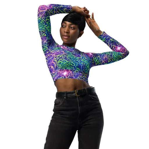 Prismatic Maze on a Long Sleeve Crop Top