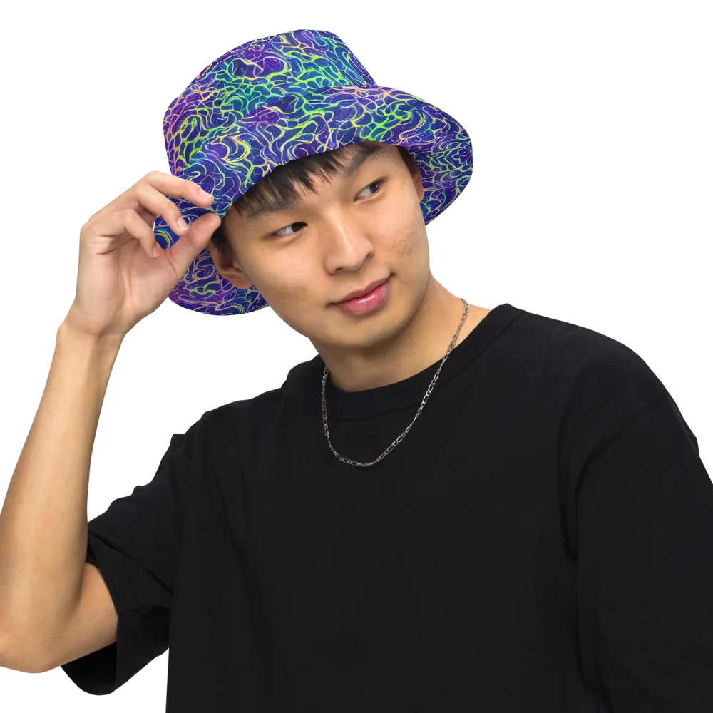 Prismatic Maze on Reversible Bucket Hat — Front Inside