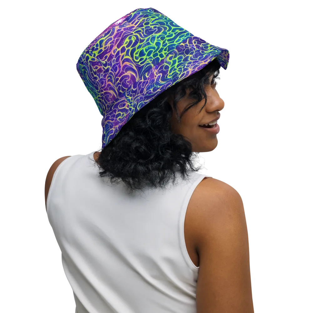 Prismatic Maze on Reversible Bucket Hat — Right Outside