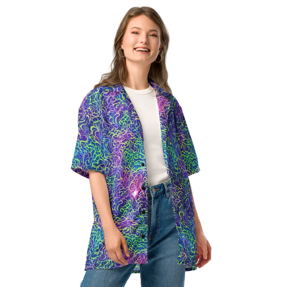 Prismatic Maze on Button Shirt — Front